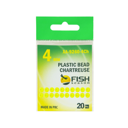 Бусина пластиковая, диам. 6 мм., шартрез (упак. 20 шт.)