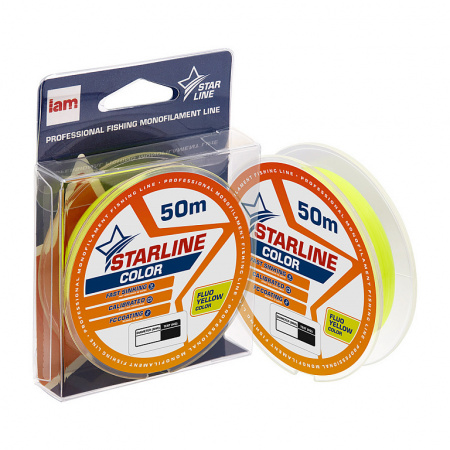 Монофильная леска STARLINE  50m (fluo yellow) d0.105