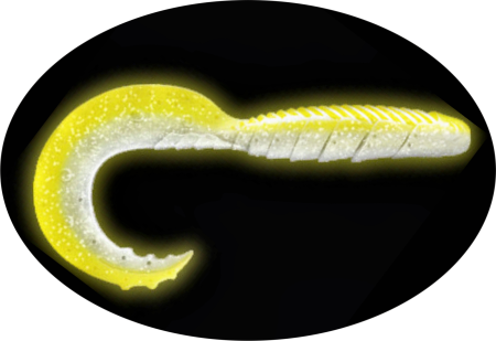 Приманка ZUB-HIBINA 180мм(7,1")-2шт, (цвет 404) желтый светящийся