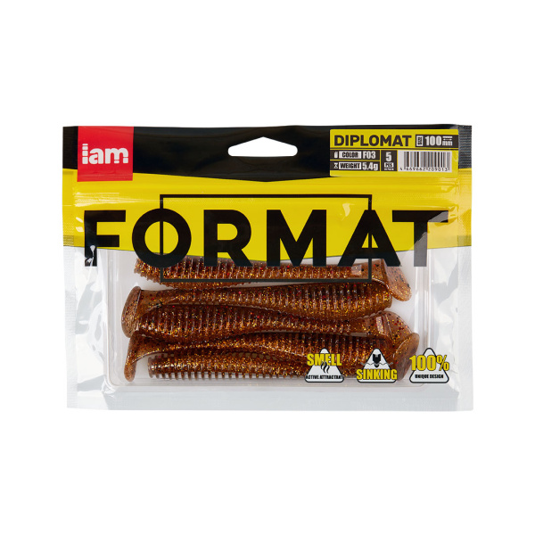 Силиконовая приманка FORMAT DIPLOMAT 100mm (5шт.) цвет F03 Силиконовая приманка FORMAT DIPLOMAT 100mm (5шт.) цвет F03