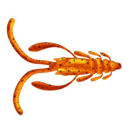 Приманка ZUB-NIMFA 35мм(1,4")-12шт, (цвет 250) морковный с блестками