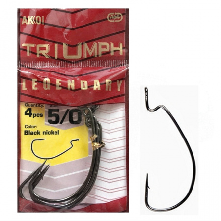 Офсетные крючки AKKOI TRIUMPH LEGENDARY 3/0 (4шт)