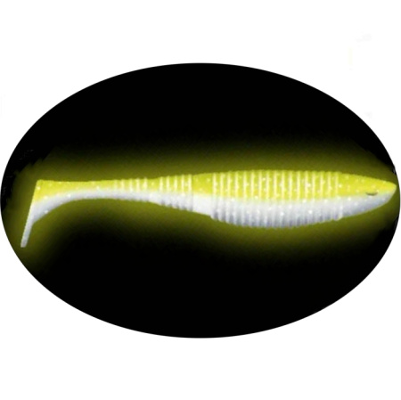 Приманка ZUB-WIBRA 125мм(4,8")-5шт, (цвет 404) желтый светящийся