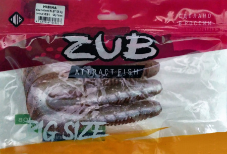 Приманка ZUB-HIBINA 140мм(5,5")-3шт, (цвет 031) карамель верх-натурал низ