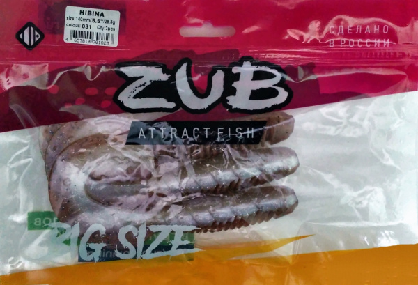 Приманка ZUB-HIBINA 140мм(5,5")-3шт, (цвет 031) карамель верх-натурал низ