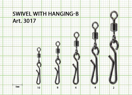 Вертлюжок с быстросъёмной застежкой Hanging-B, №6 (14 кг), (упак. 7 шт)