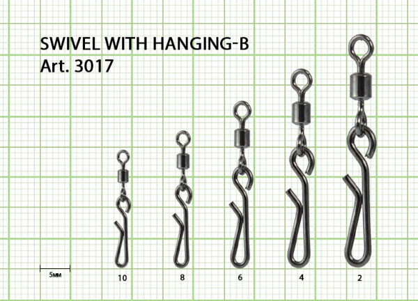 Вертлюжок с быстросъёмной застежкой Hanging-B, №6 (14 кг), (упак. 7 шт)